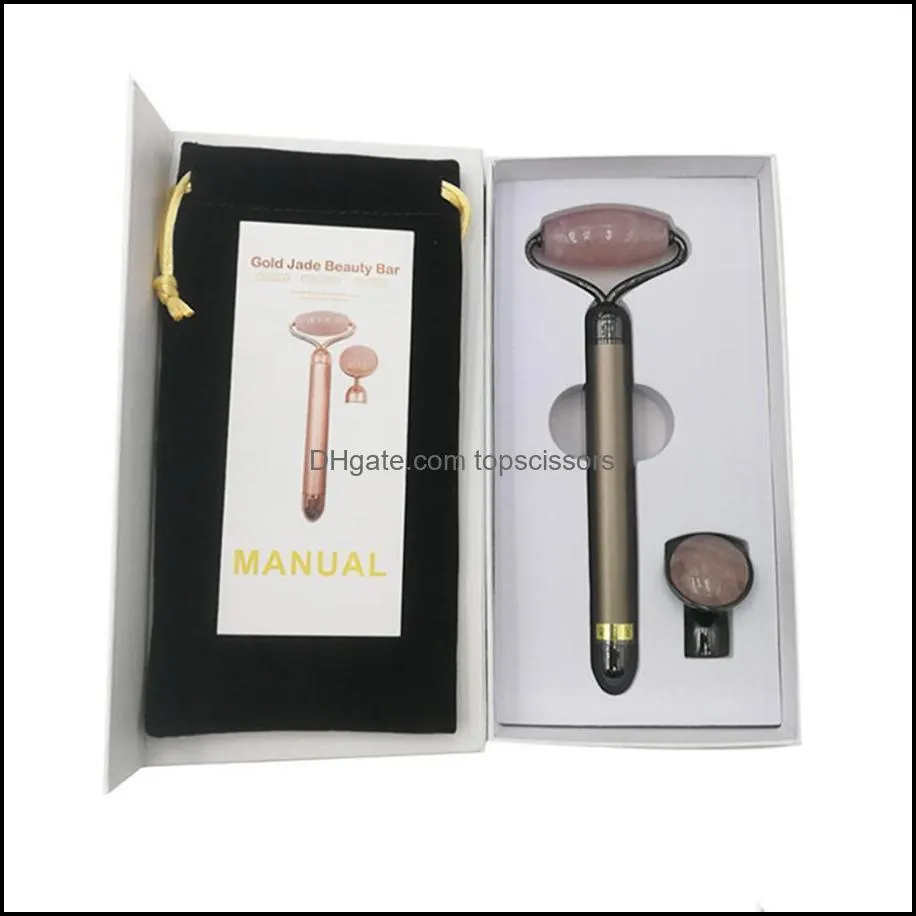 Jade Roller Massage Stick Electric Two In One Replaceable Energy Beauty Bar in stock325l