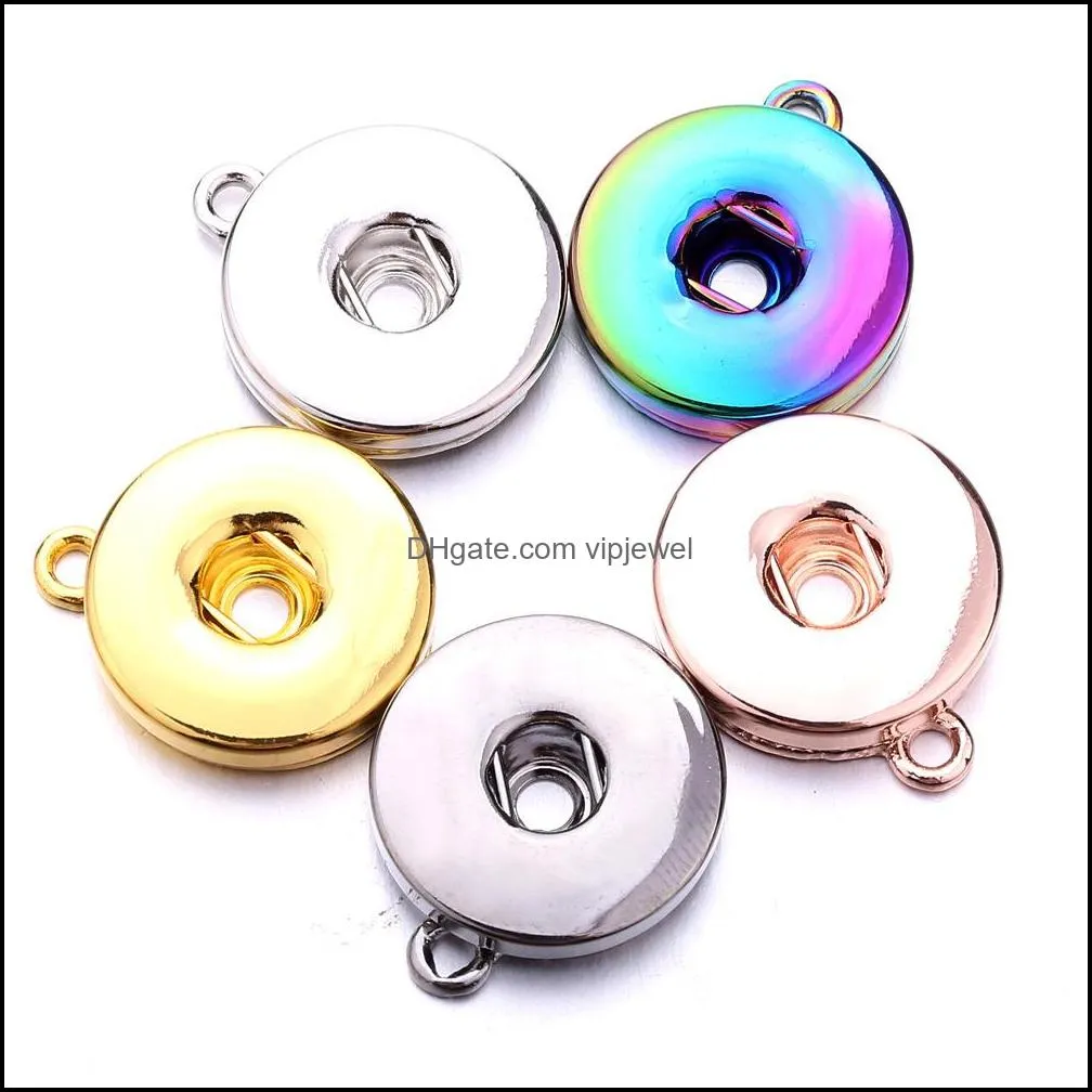 mixed metal 18mm ginger snap button base pendant charms for diy snaps buttons necklace bracelet jewelry accessorie