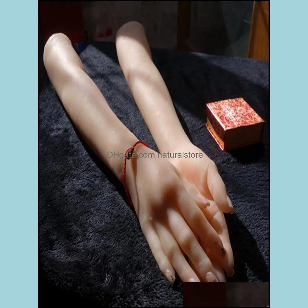 High quality 56cm real sexy doll hand mannequin body Manicure props jewelry model art long hand Halloween Woman finger 1pc C737