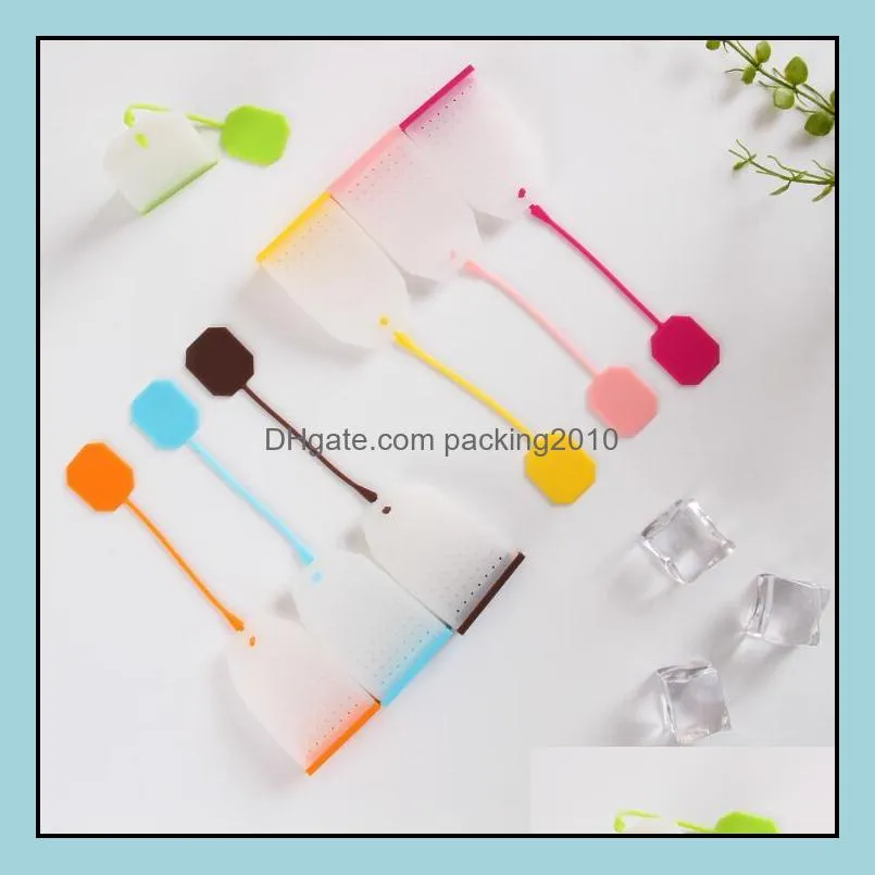 Hot Selling Bag Style Silicone Tea Strainer Herbal Spice Infuser Filter Diffuser Kitchen Accessories Random Color LX1143