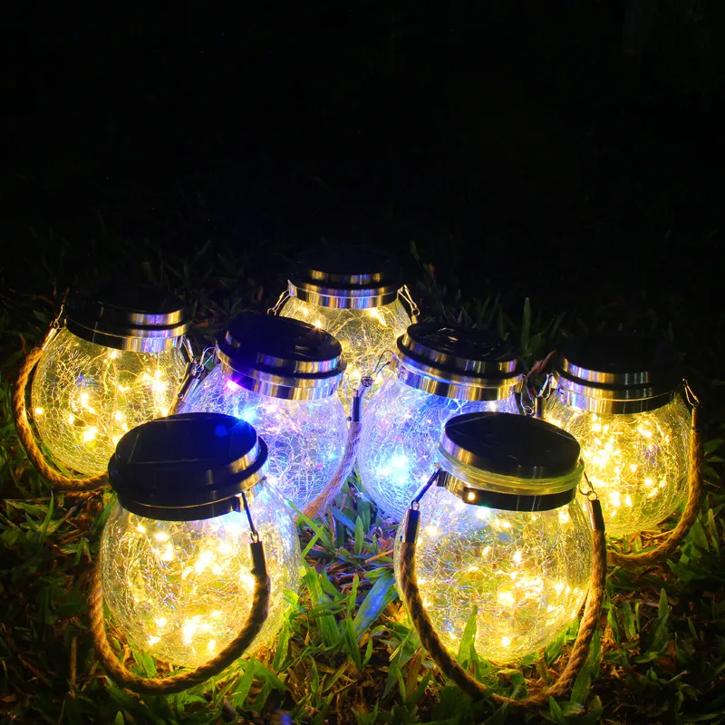 Hängende Outdoor Solar 30 Led Mason Jar Lichter String Fairy Lichter Laternen Tisch Lampe Dekor Für Garten Hof Schwimmbad