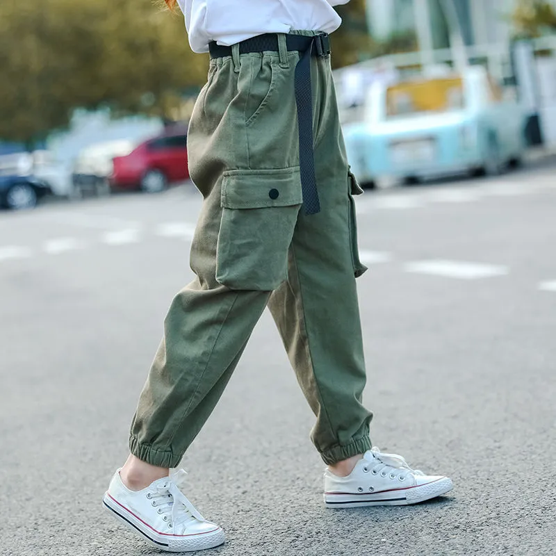 Stylish Cargo Pants For Teen Girls With Belt Loose Fit Cotton Sport Oiselle  Pants In Cool Style Available In Sizes 5 14 Years 220512 From Kuo08, $11.27