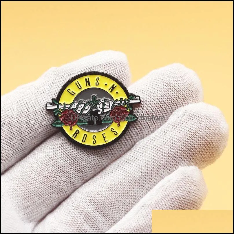 guns n`roses enamel pins funny art music brooch men women fashion jewelry gifts anime movie novel hat lapel badges