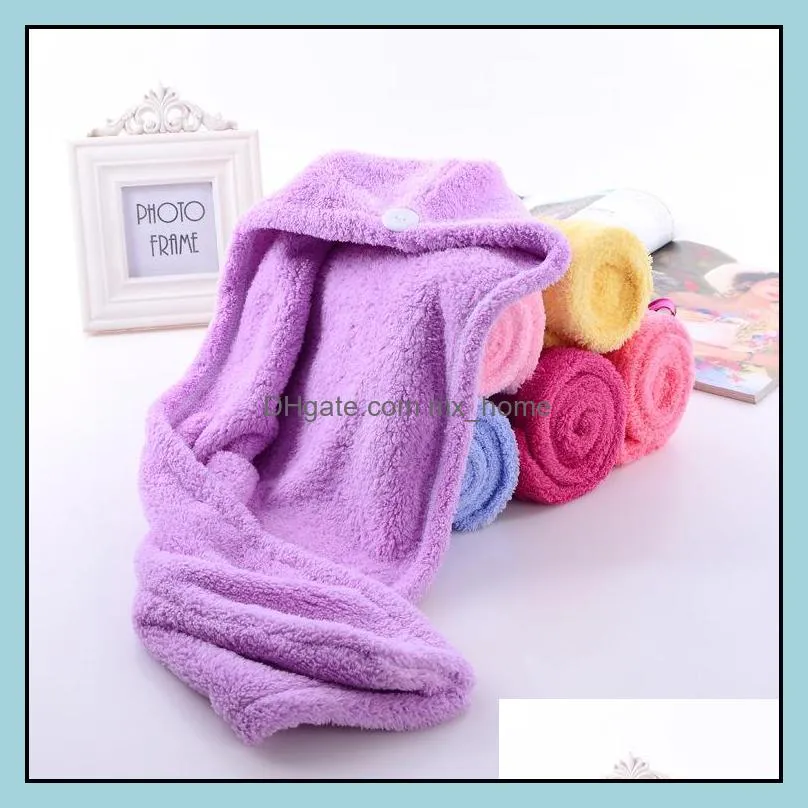 6 Colors Soft Shower Caps Towel Magic Quick Dry Hair Microfiber Towel Drying Comfortable Turban Wrap Hat Caps Spa Bathing Caps DH0446