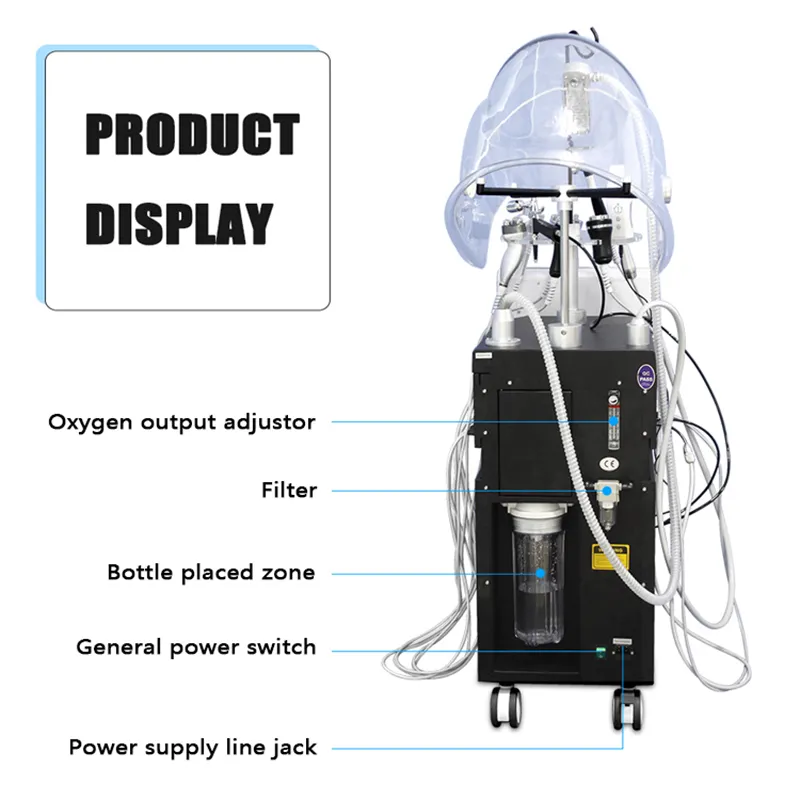 Máquina de astronautas de oxígeno activo Spa608 Plus Manual de usuario 10 en 1 Máscara de oxígeno facial de dermoabrasión de hidra de nueva generación