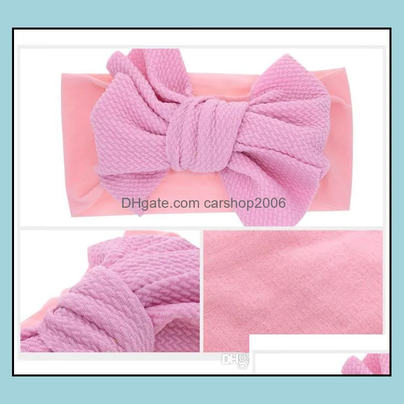 Newest Baby Girls big bow headbands Elastic Bowknot hairbands headwear Kids headdress head bands newborn Turban Head Wraps