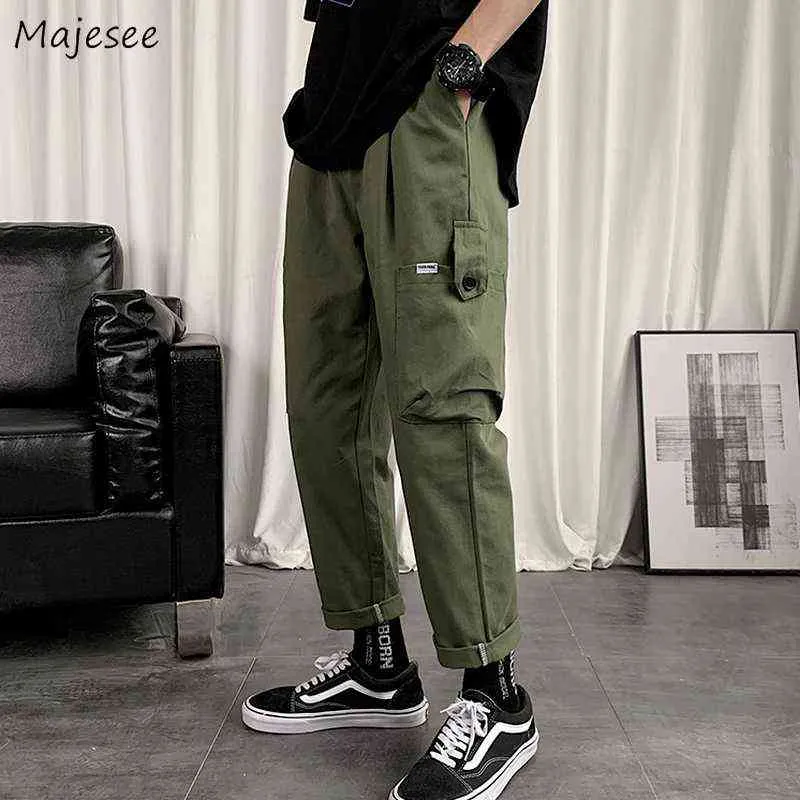 Casual Pants Men Ankle-length Patch Design Fashion Chic High Street Streetwear Japan Style Cool Joggers Plus Size S-5XL Loose G220507