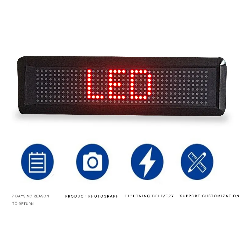 Professional design 7X40 red and green LED message board display screen indoor advertising mobile information shockproof and wear-resistant