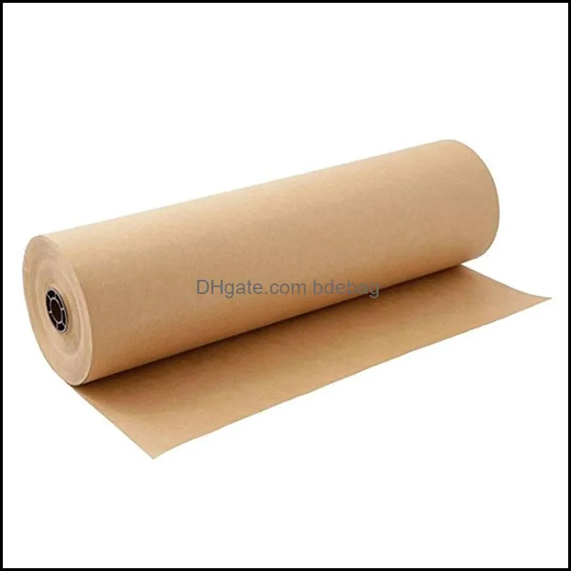 Decoratieve bloemen kransen SHGO -60 meter bruin kraft wrap papier roll voor bruiloft verjaardagsfeestje cadeau pakket verpakking kunst ambachtelijke druppel Deliv