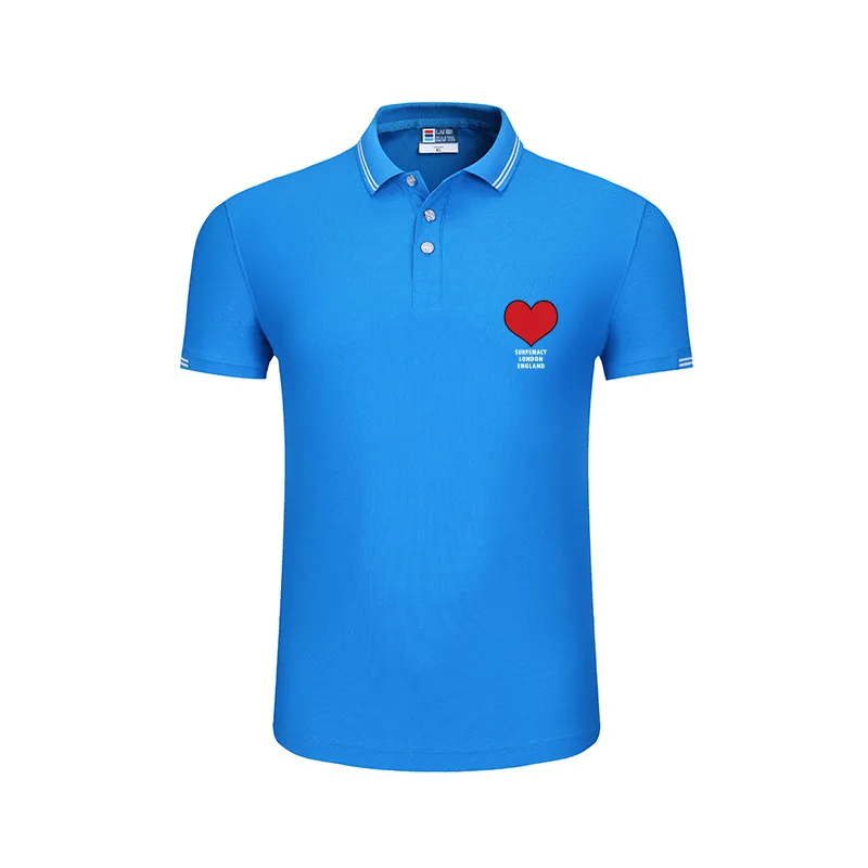 Men Cotton lapel Polo shirt Summer Short Sleeve playful love heart shape logo T-Shirt women business office interview Top 2022