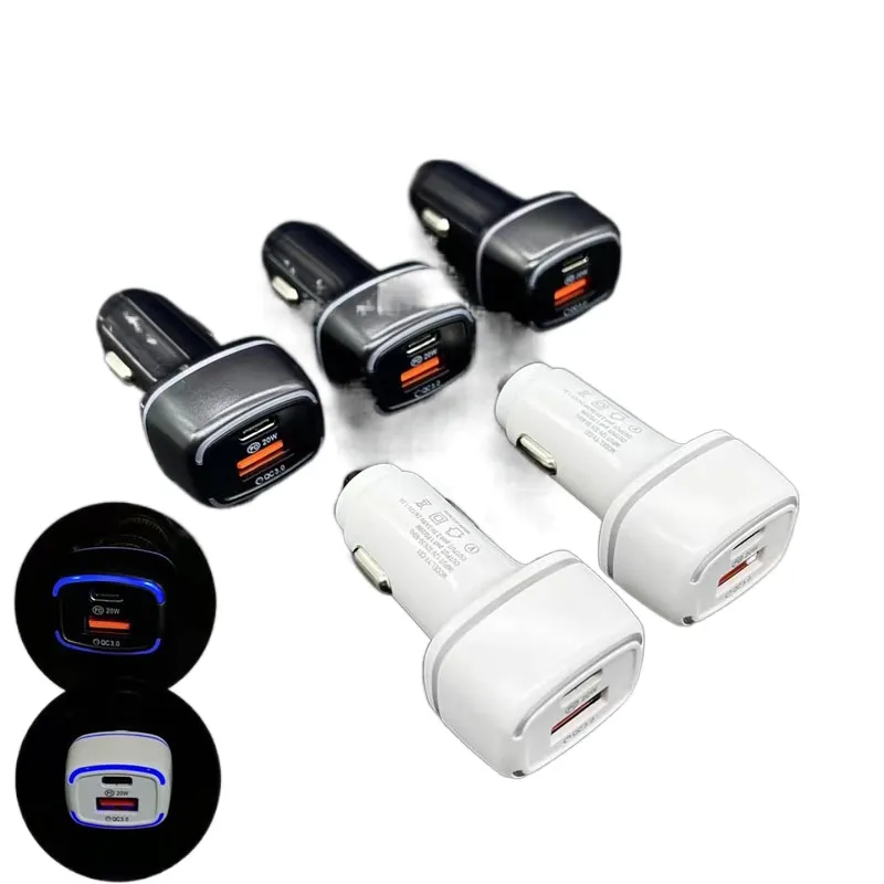 USB CAR Charger Quick Charge QC3.0 PD Type C 20W Fast Chargers для iPhone Xiaomi Mobile Phone