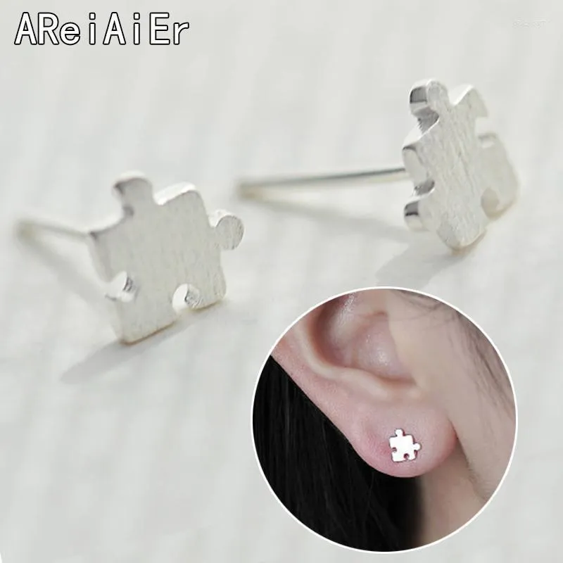 Stud Stainless Steel Jigsaw Earrings For Women Girls Fashion Minimalist Puzzle Earings Party Jewelry Accessories Bijoux Dale22