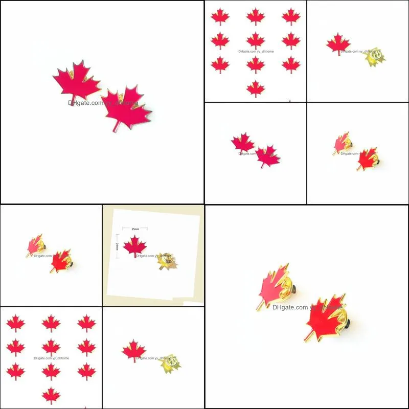 Party Favor Canadian Maple Leaf badge stationery pattern metal paint Brooch suit Butterfly