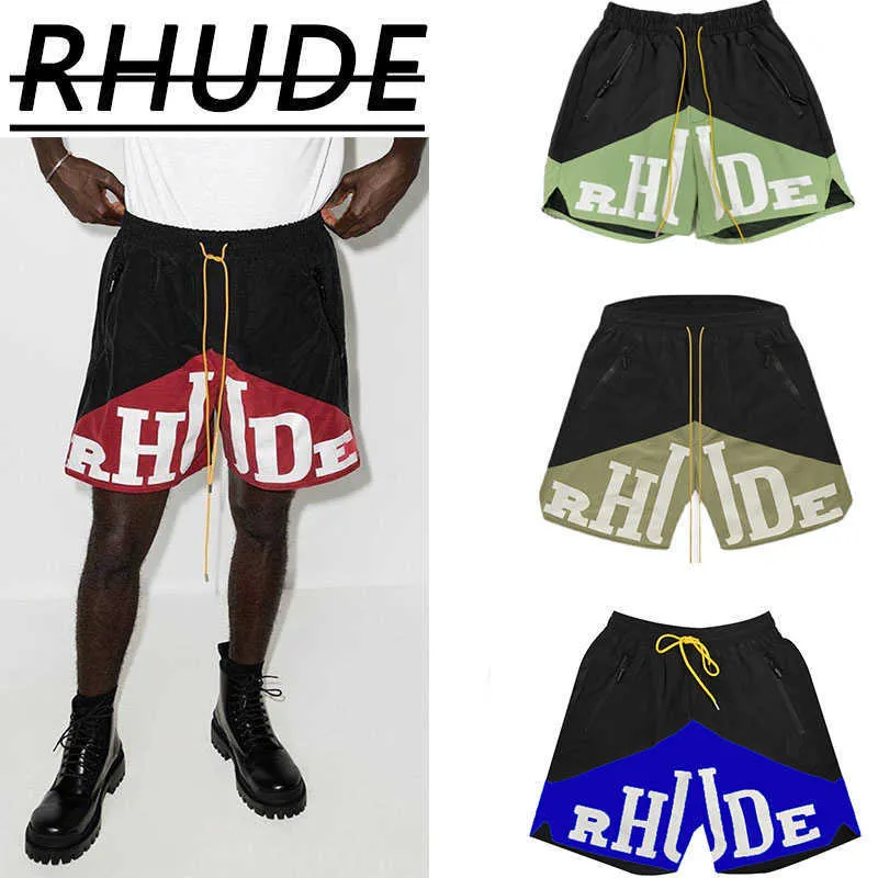 Nieuw modemerk RHU RHU Heren en dames shorts American Knee High Street Sports Casual groot formaat basketbalbroek in de zomer