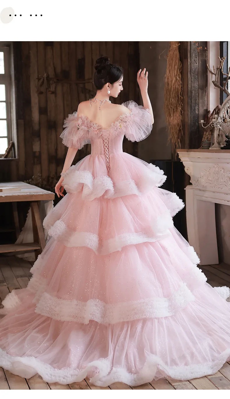 open lace back dress Coral Renaissance Dress Up Costume main image 0