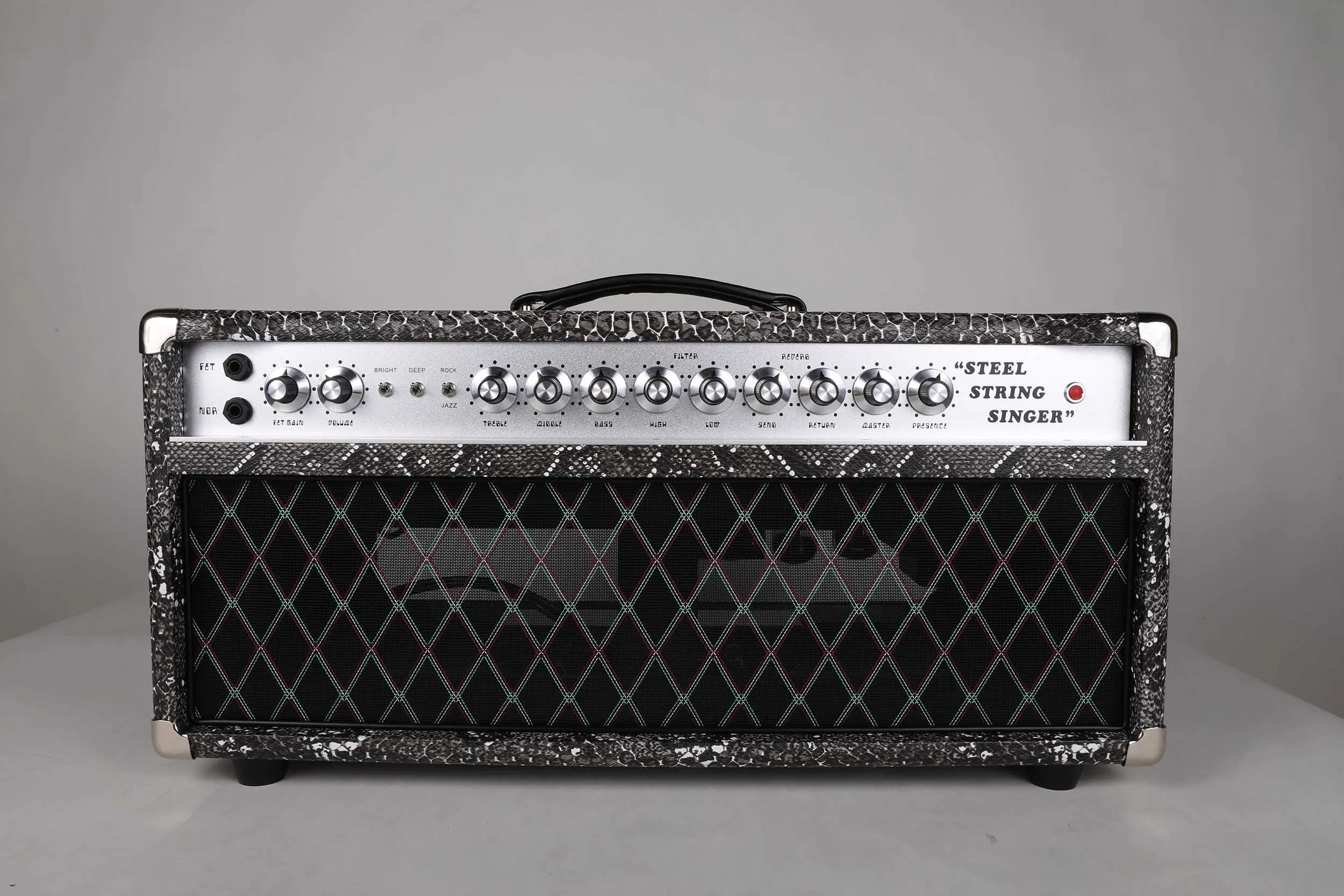 Anpassad ormimpanterad Tolex SSS 100W Dumble amp -ton Deluxe Style Handwired Guitar Amplifier Head Combo