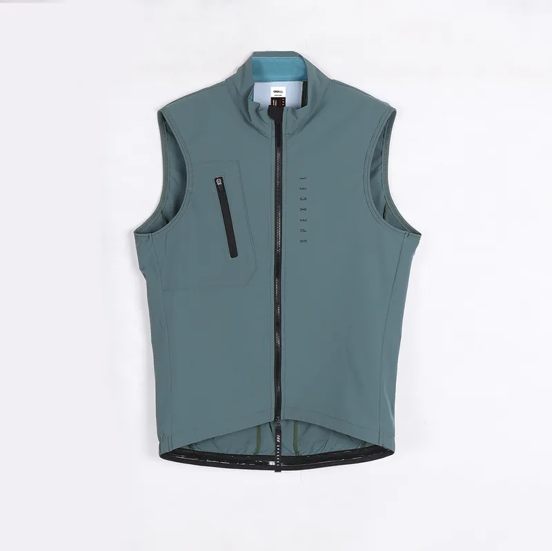 SPEXCEL All Classic Gilet antivento leggero Ciclismo Gilet da uomo in tessuto elasticizzato con cerniera bidirezionale 220507