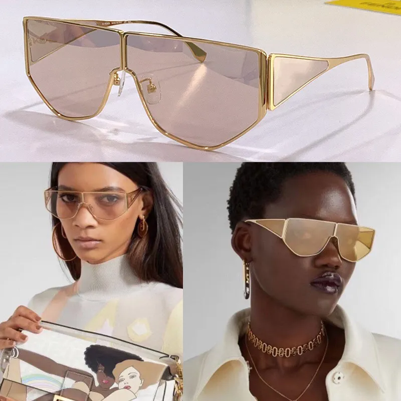 Fendisunglasses Новая весенняя модная металлическая маска в стиле мужские солнцезащитные очки Mens Women