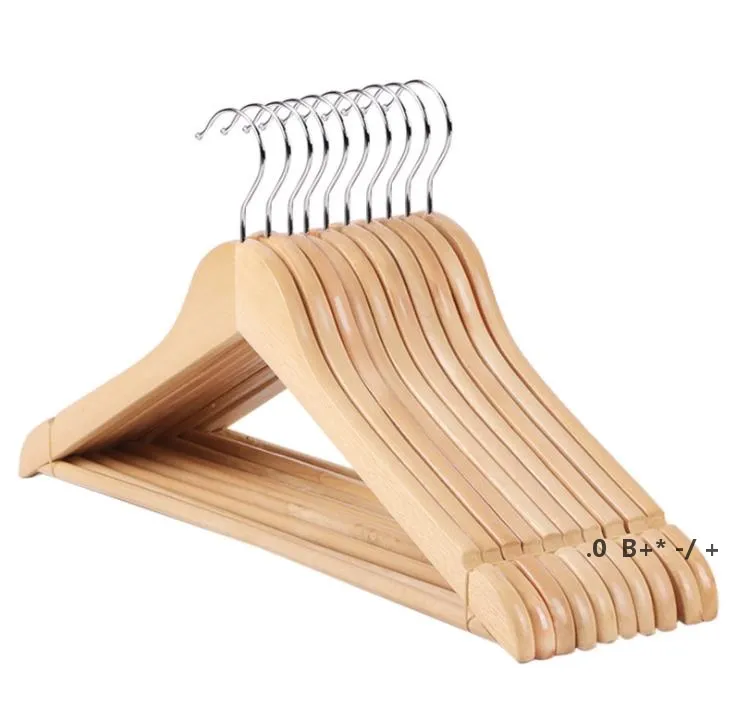 Perchas de madera multifuncionales para trajes, guardarropa, percha para ropa, acabado natural, ropa plegable sólida, tendedero de tela por mar RRA12687