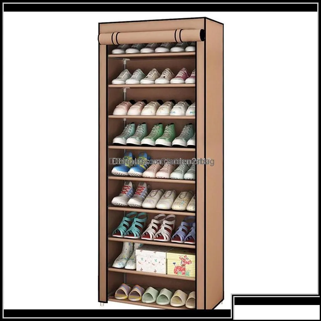 Storage Holders & Racks Home Organization Housekee Garden Drop Delivery 2021 4/5/6/8/10 Layer Dustproof Non-Woven Shoe Rack Bedroom