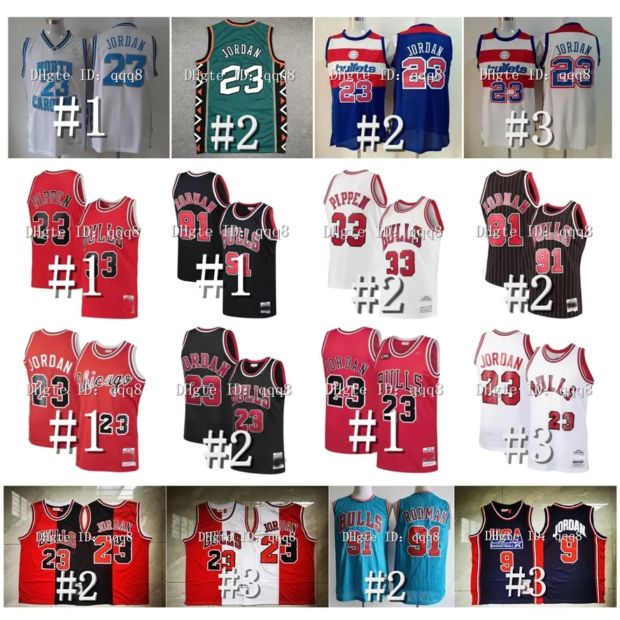 Na85 Mitchell and Ness Basketball Jerseys 23 Michael Scottie 33 Pippen Dennis 91 Rodman North Carolina College USA 96 All