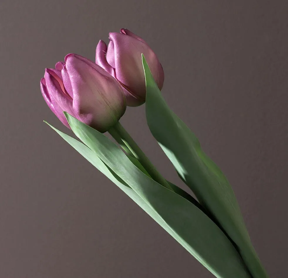 Simulado tulipa 3 pcs / gravata bundle mão sentimento flores Faux Floral hotel decoração de casa decoração de casamento tiro adereços flor falsificada