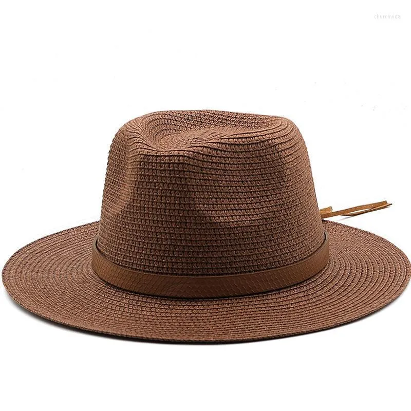 Breda brim hattar mode panama för kvinnor män 6 färger jazz fedoras cooling sun sommar andas elegant damparty hatt grossistbevis chur2