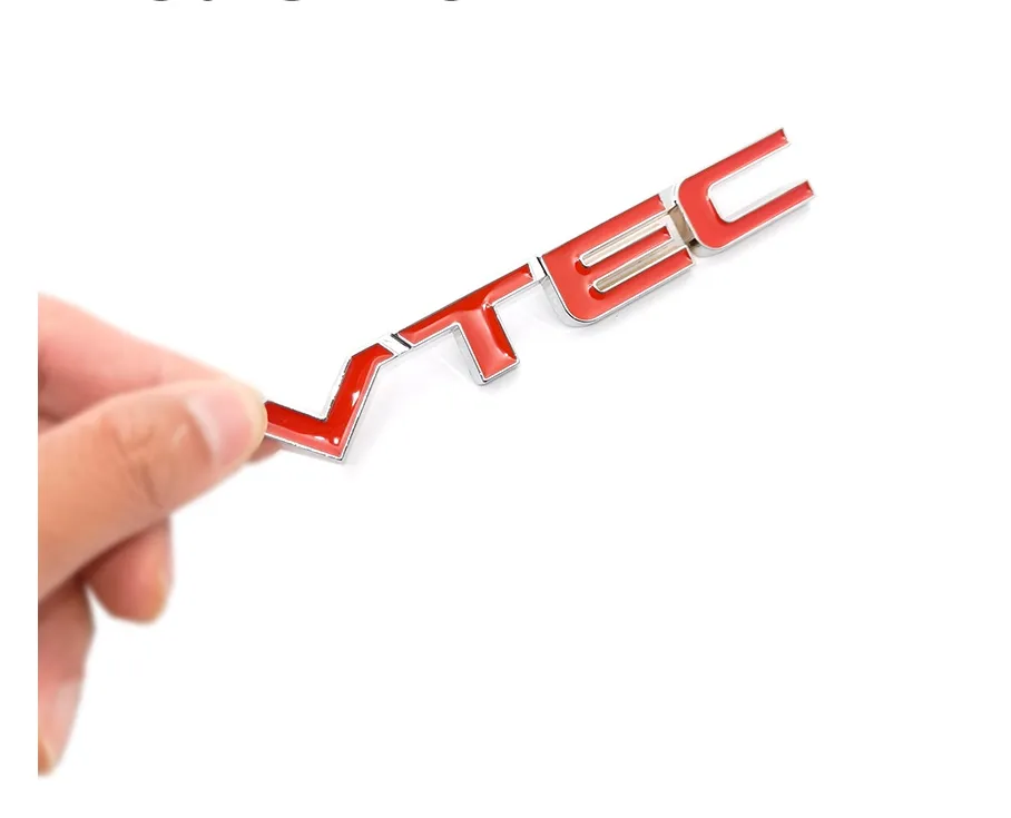 Red 3D VTEC Logo Metal Emblem For Honda Civic, Accord, Odyssey, Spirior