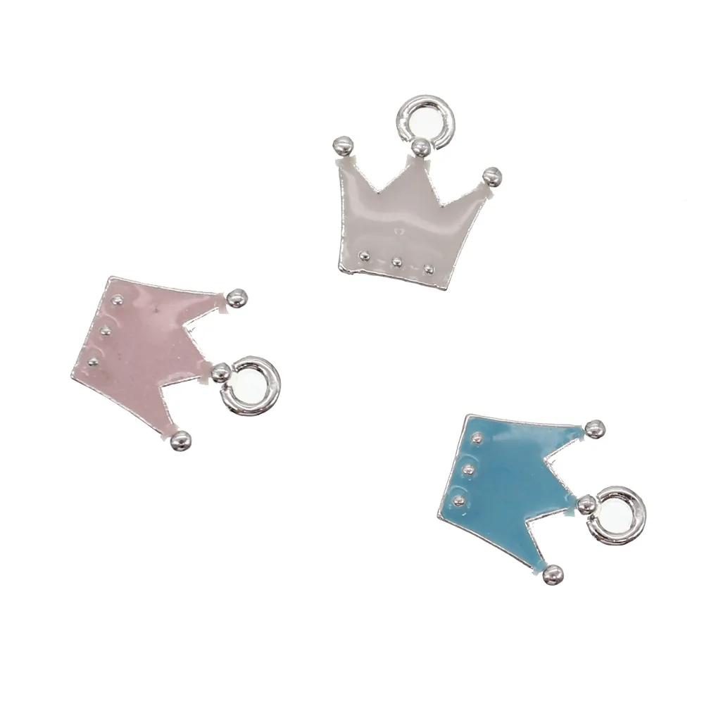 20pcs carino piccolo colore della miscela fascini artigianali fai da te per bambini musulmano islamico smalto forma corona ciondolo fascino per braccialetto / collana che fanno gioielli