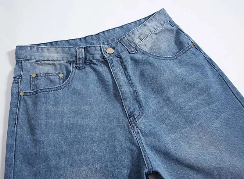 Mcikkny Men`s Hip Hop Bagger Jeans Pants Skateboard Loose Denim Trousers Male Streetwear Jeans Plain Solid Plus Size 30-46 (4)