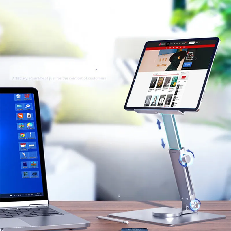 Tablet-Computer-Ständer, Desktop-Klapp-Handy-Ständer, tragbare Aluminiumlegierung, teleskopische Drehung
