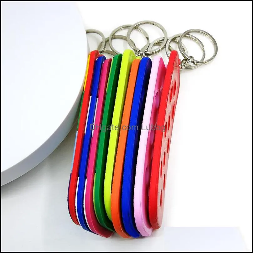 wholesale optional styles eva keychains croc shoe accessories charms can be installed on the keychain soft pvc key ring chain holder fit women lubagallets