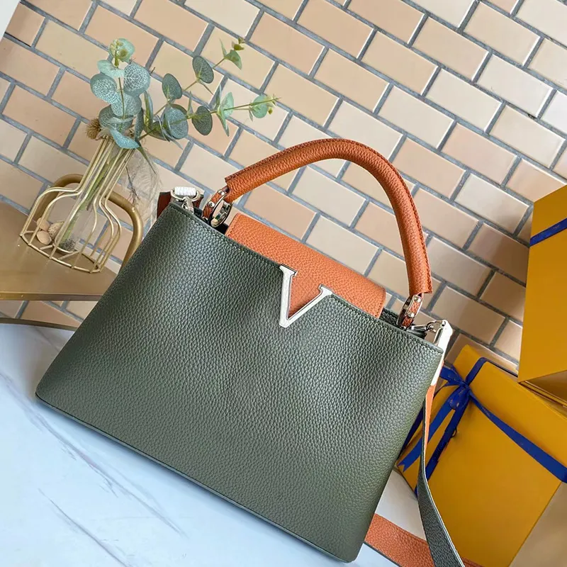 luxurious Neverfull Designer Bag Capucines Medium Tote Full Grain Taurillon Leather Neverfull Handbag wallets Shoulder Crossbody 31.5cm