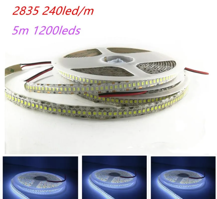 Paski LED Pasek 2835 SMD 240LEDS / M 5M LED DC12V Wysoka jasna elastyczna taśma Rope Tape Light Warmy biało -biało -biało