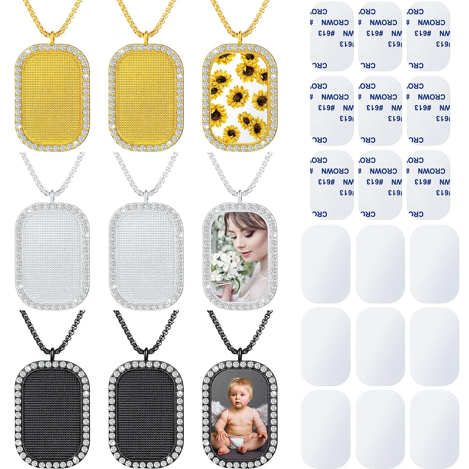 Pendentif Colliers Sublimation Pour Femmes Transfert De Chaleur Blanc Collier Base Esprit amyCQ