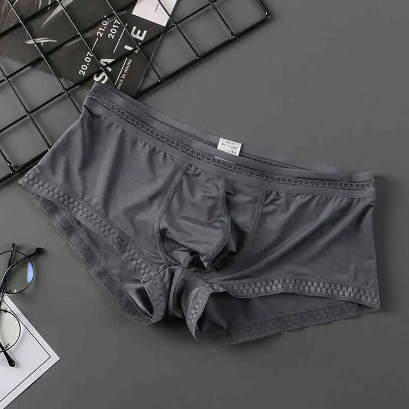 BREATHABLE MEN'S BOXER Briefs Ice Silk Comfy Underwear Bulge