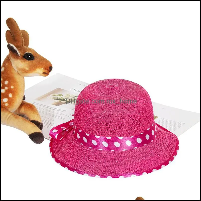 summer kids girls sunshade hats baby straw caps breathable and foldable beach sunhat children hat infants visor cap z6011