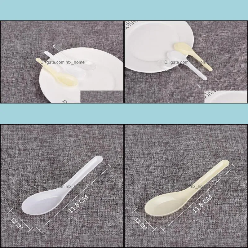 Wholesale Asian Soup Spoons Saimin Ramen Plastic Spoon Outdoor Disposable Spoons Dining Food Free Shipping W7365