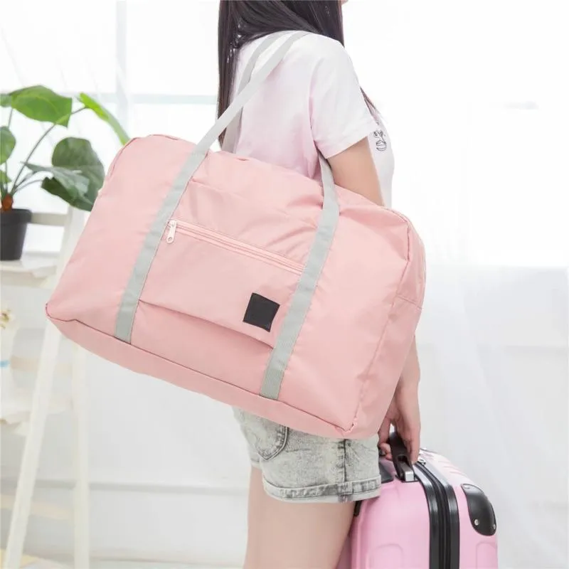 Outdoor Bags Nylon Foldable Gym Large Capacity Women Fitness Yoga Duffle Bag Training Travel Handbag Portable Storage