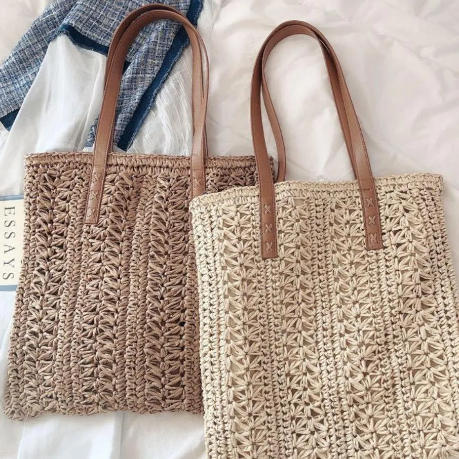 European American Style One Shoulder Straw Tote Bag Kmart For