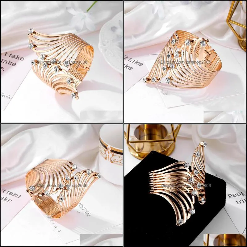 pretty wing bracelet for women chic charm jewelry gold color wrap bracelets fashion accessories alloy wing cuff bangle carshop2006