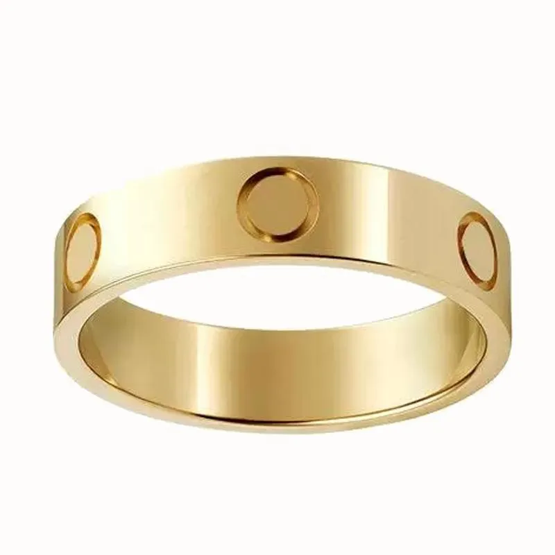 مصمم كلاسيكي حلقات الحب حلقات الأزياء المجوهرات الأبدية الذهب الأبيض مطلي بالتيمتين الذهب
