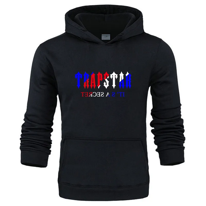 Marka TRAPSTAR Projektant Wiosna Jesień Bawełniany luźny pulower Męska bluza z kapturem List Kolorowy nadruk Moda miejska Outdoor Casual Wear Jogger Siłownia Fitness Odzież sportowa