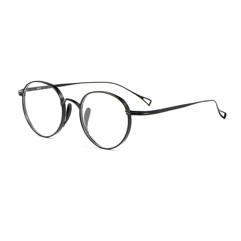 Mode Lunettes De Soleil Cadres Japonais À La Main Lunettes Cadre Rétro Ovale Rond KMN113 Pur Titane Lumière Hommes Femme Lunettes Myopie Lecture Ey