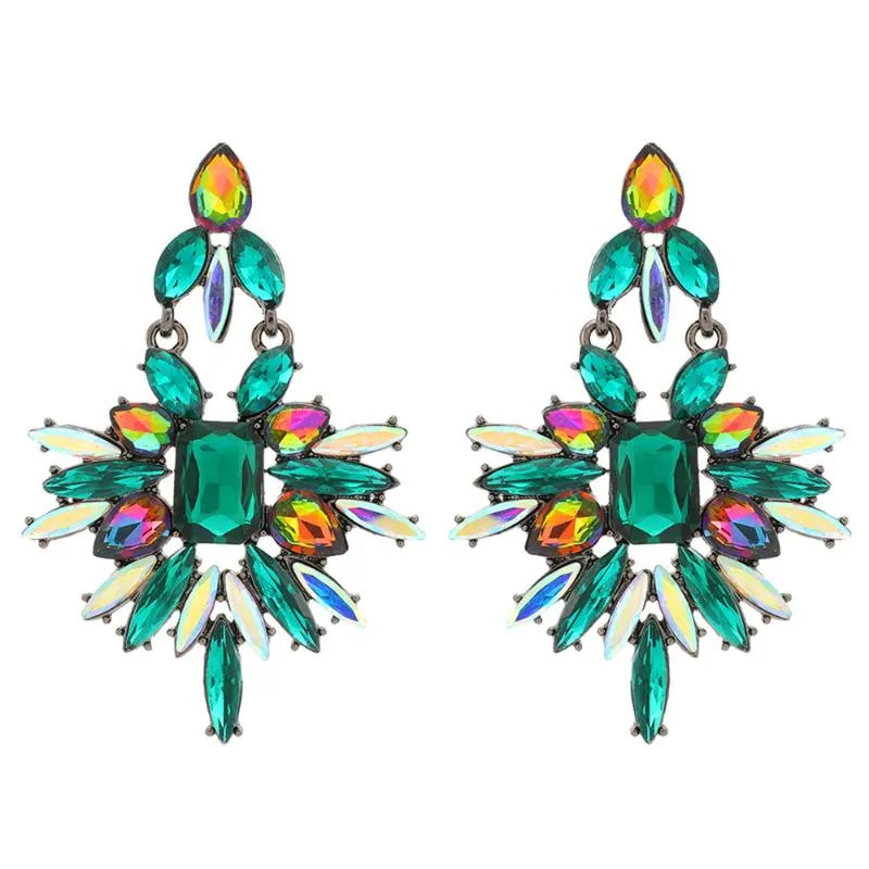 Dangle & Chandelier Ztech Cute Luxury Crystal Drop Earrings Geometric Rhinestones Fashion Pendant Jewelry Accessories For Women Wholesale