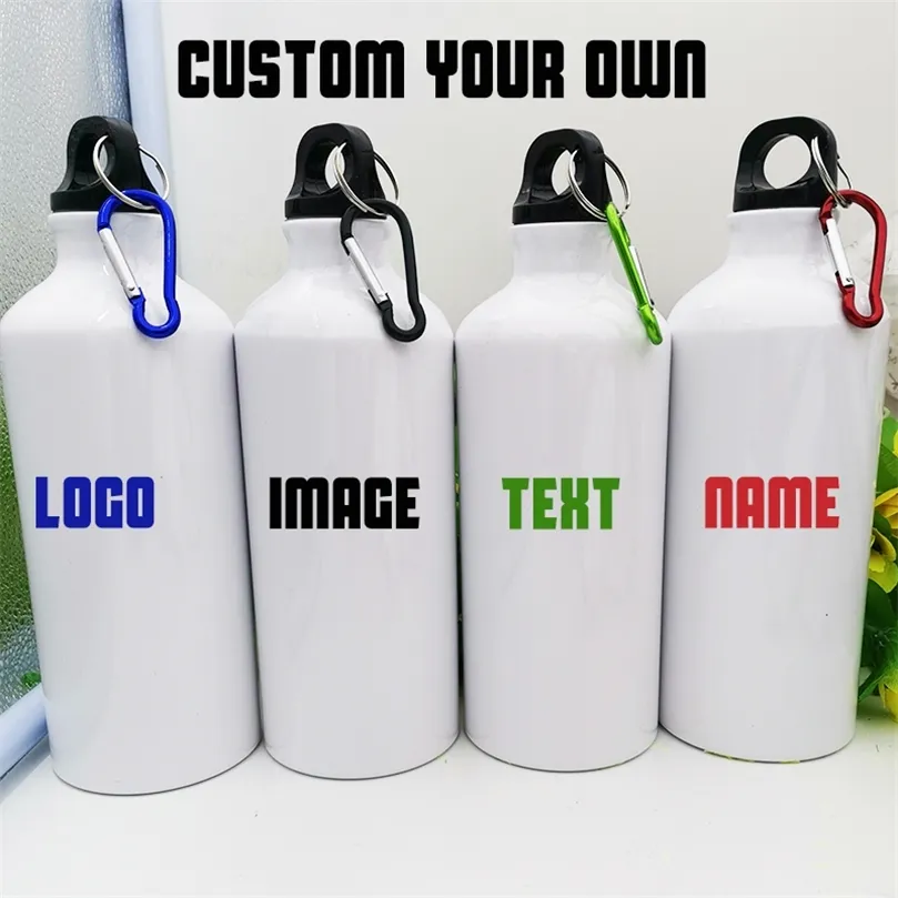 Botol Logam Kustom Diy Botol Air Olahraga Cetak Nama Gambar 600 ML ...