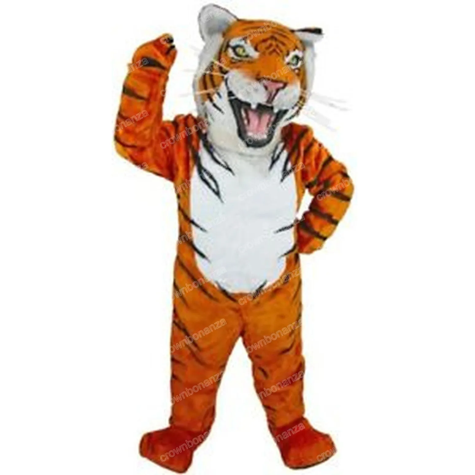 Halloween Tiger Mascot Costume de desenho animado Personagem tema dos adultos Tamanho de Natal Carnaval de desenho animado Roupas de vestido