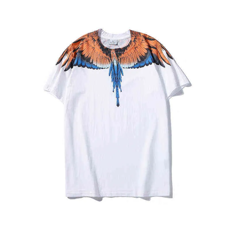 Modemärke MB Kort ärm Marcelo Classic Jersey Burlon Phantom Wing T-shirt Färgfjäder Lightning Blad Par Half T-Shirtzu18