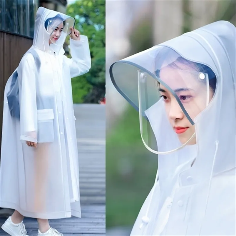 Capa De Chuva Transparente Feminina/Masculina, Casaco De Chuva À