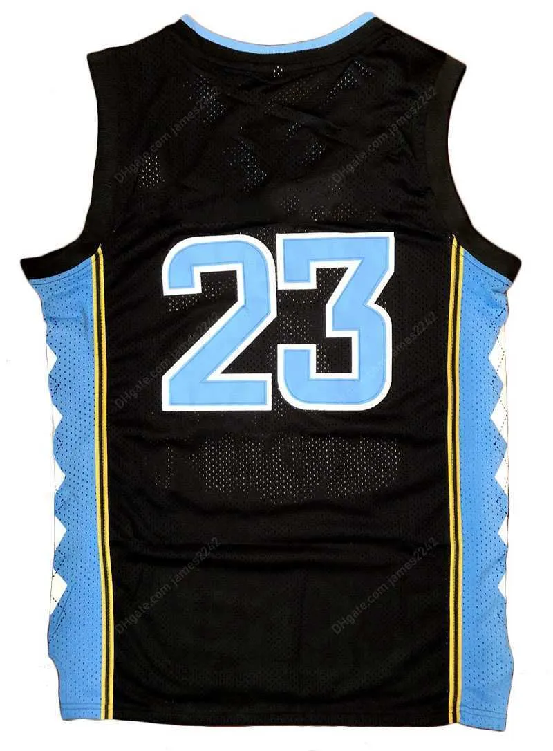 Le basket-ball universitaire porte le navire de nous Michael MJ # 23 Jersey de basket-ball pour hommes tous cousus en noir blanc taille s-3xl maillots de qualité supérieure